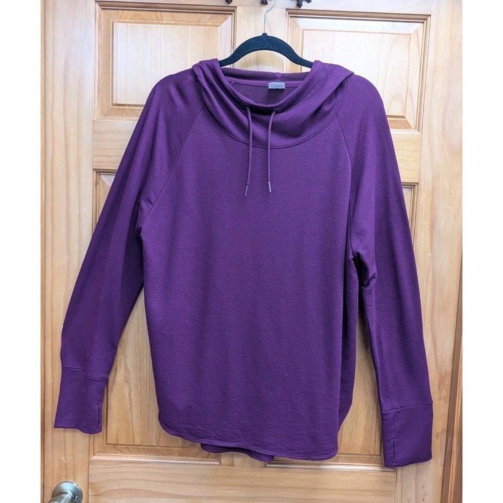 Athletic Women's XL 16 - 18 Hoodie Burgandy Long Sleeves Thumb Hole Pullover